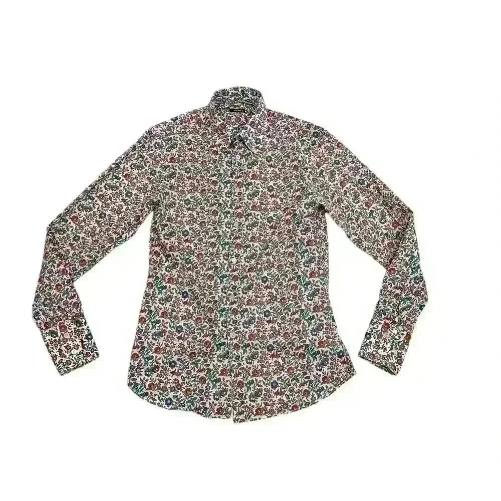 MIU MIU Floral Pattern Button Down long Sleeve Shirt Size  38/15